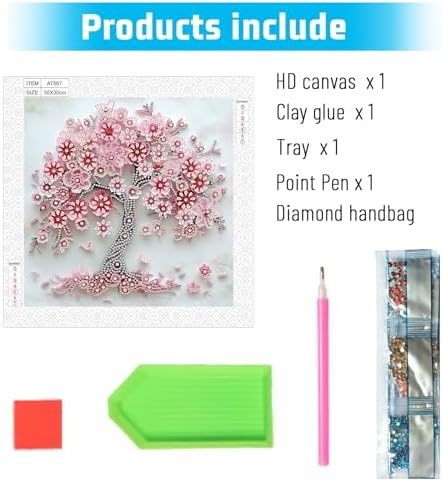 LazyFold Diamond Painting Art Kit, DIY Sakura Tree 5D Special Shape