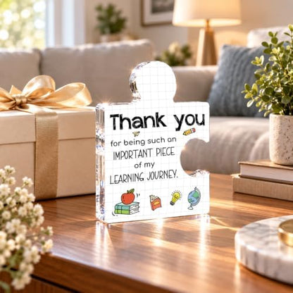 Teacher Appreciation Gifts, Thank You Acrylic Puzzle Plaque Desk