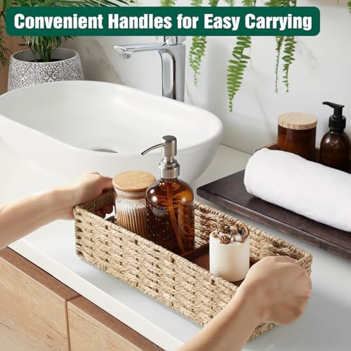dreamkey Set of 2 Wicker Toilet Paper Storage Baskets, Hand-Woven