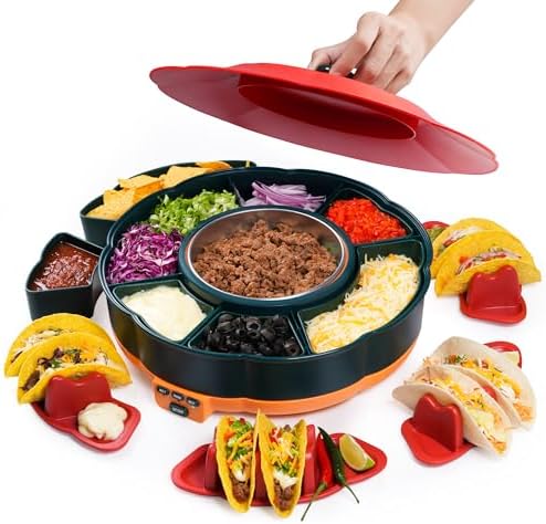 Taco Tuesday Kit - Taco Bar Serving Set for a Party with 33oz Heated