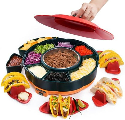 Taco Tuesday Kit - Taco Bar Serving Set for a Party with 33oz Heated