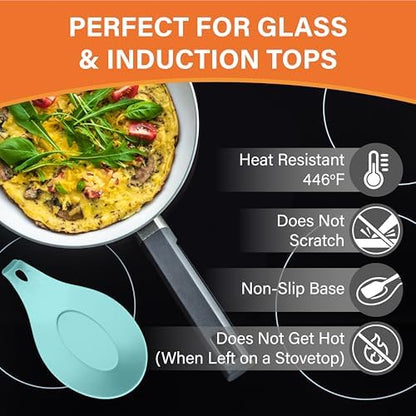 Silicone Spoon Rest for Stove Top, Set of 2, XL 9.2 Inch, DISHWASHER