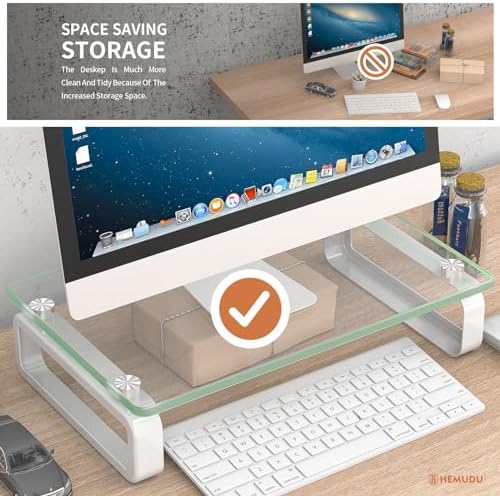 Hemudu Clear Computer Monitor Stand Riser Multi Media Desktop Stand