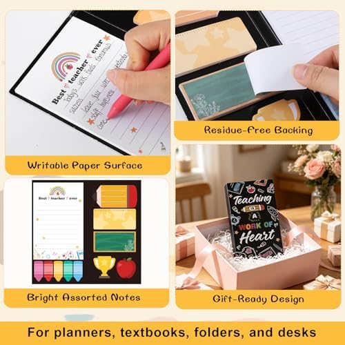 BESARME Teacher Sticky Notes Set with 2 Pens Teacher Supplies
