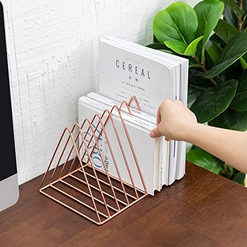 Sooyee 9 Slot Metal Record Holder Storage, Rose Gold