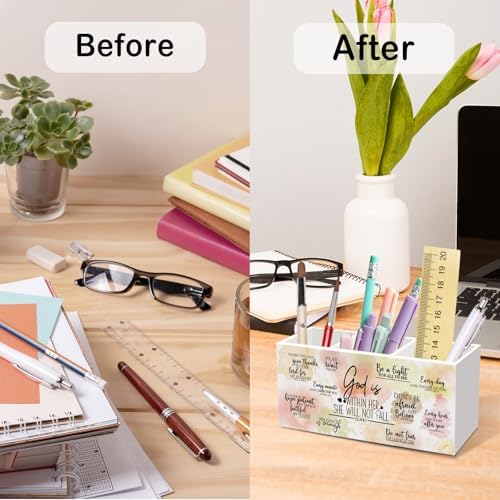 Religious Bible Gifts Pen Holder for Desk Women, Christian Religious