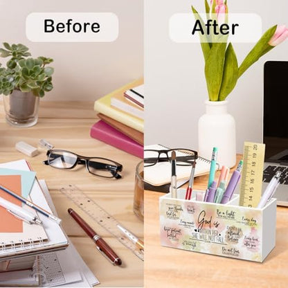 Religious Bible Gifts Pen Holder for Desk Women, Christian Religious