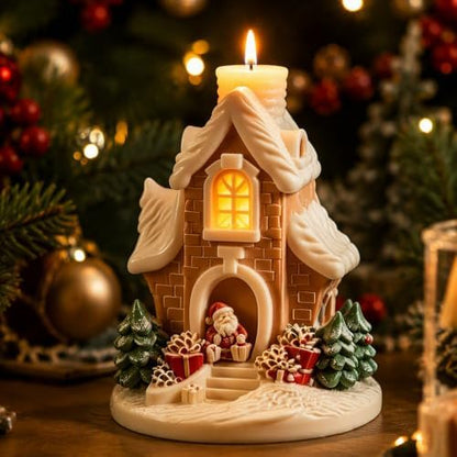 Christmas Silicone Molds Santa Claus Knocking Door Giving Gifts Candle