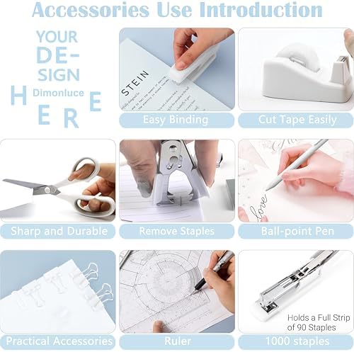 Dimonluce Office Desk Accessories, White Office Supplies Accessories
