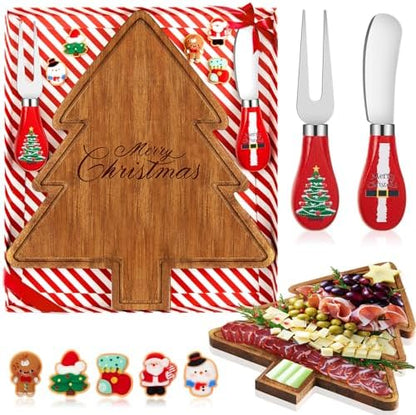 Ziliny 1 Set Mini Christmas Tree Cheese Board, Acacia Color