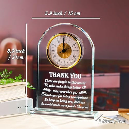 Movdyka Thank You Gifts for Men Crystal Clock Appreciation Plaque
