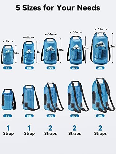 HEETA Dry Bag Waterproof Backpack with Phone Case 5L/10L/20L/30L/40L