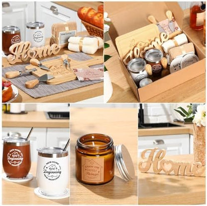 19 Pcs Housewarming Gift for Couple, Rustic Brown New Home Set