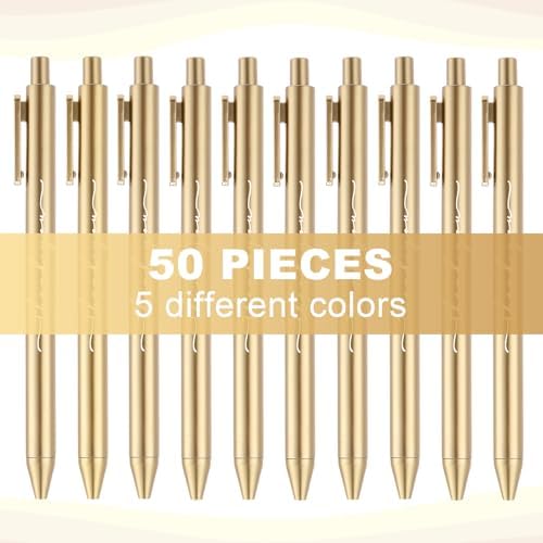 Dispowreath 50 Pcs Thank You Pen Bulk Cute Server Pens, Golden
