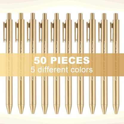 Dispowreath 50 Pcs Thank You Pen Bulk Cute Server Pens, Golden