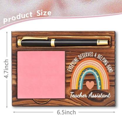Teacher Assistant Sticky Note Holder, Cute Desk Note Pad Stand Gift