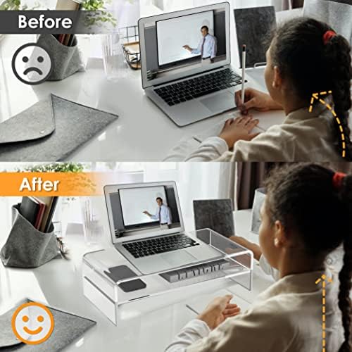 Acrylic Monitor Stand Riser Clear Computer Monitor Stand (Big)