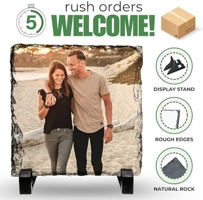 Custom Stone Plaque Picture Frame SquareShape Custom Framed Photo