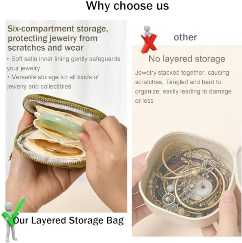 Travel Jewelry Case,Small Velvet Travel Jewelry Organizer Bag