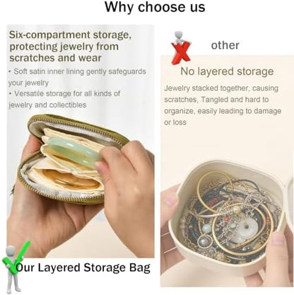 Travel Jewelry Case,Small Velvet Travel Jewelry Organizer Bag