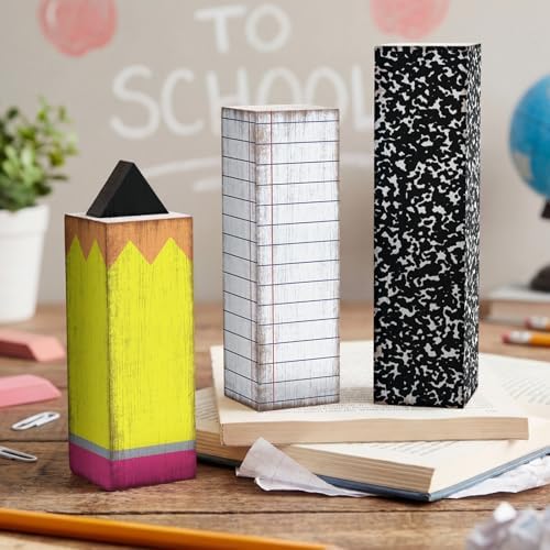 GlikCeil 3 Pcs Back to School Table Decoration Composition Notebook