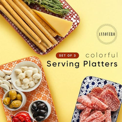 Annovero Serving Platter, Microwave & Dishwasher Safe, Set of 3