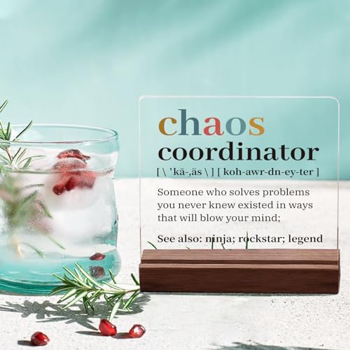 Hiipeenow Thank You Gifts for Women Men, Chaos Coordinator Acrylic