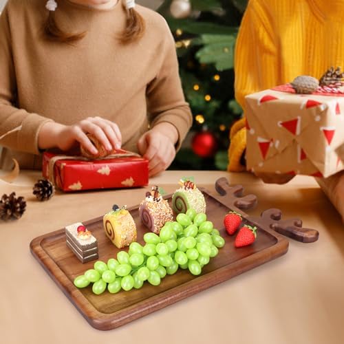 Renawe Large Acacia Wood Platter for Christmas Charcuterie Board