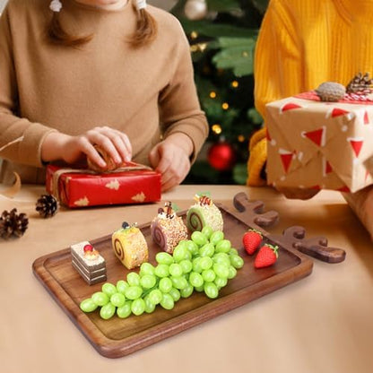 Renawe Large Acacia Wood Platter for Christmas Charcuterie Board