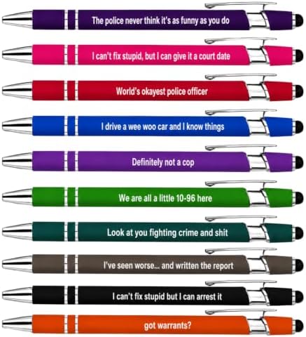 10PC Funny Police Officers Cop Pens Ballpoint Writing Pen Bulk Gifts