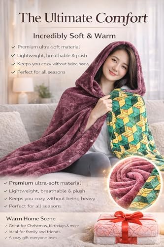 Hooded Wearable Blanket Hoodie Cosplay Cloak Shawl Wrap Nap