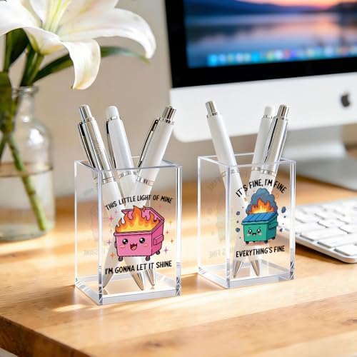 I'm Fine Cute Office Pen Holder for Desk, I'm Gonna Let It Shine Post