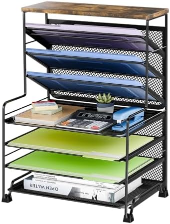 Simple Trending 8-Tier Desk File Organizer for Office, Home or School