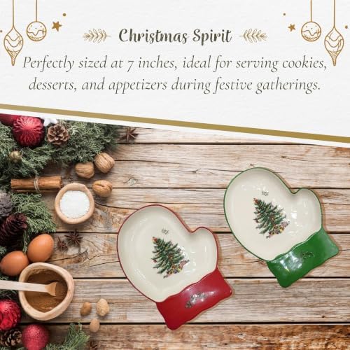 Spode – Christmas Tree – Christmas Tree Mitten Dishes, Set of 2