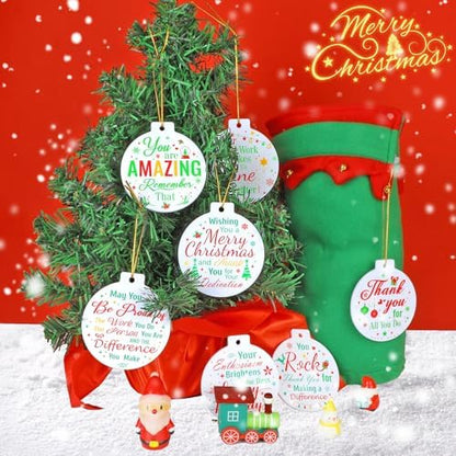 HOWAF 10pcs Employee Christmas Thank You Ornament for Coworkers