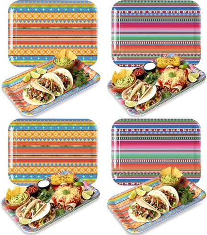 Vesici 6 Pack Mexican Melamine Serving Trays, 13 x 10 in Aztec