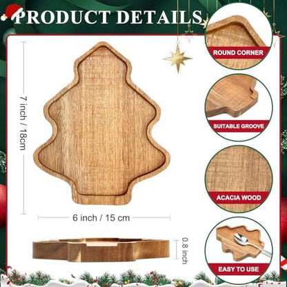 Tree Christmas Spoon Rest for Counter Acacia Wood Spoons Holder Stove