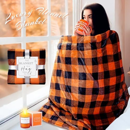 13PCS Fall Gift-Orange Gifts for Women,Thank You Birthday Baskets for