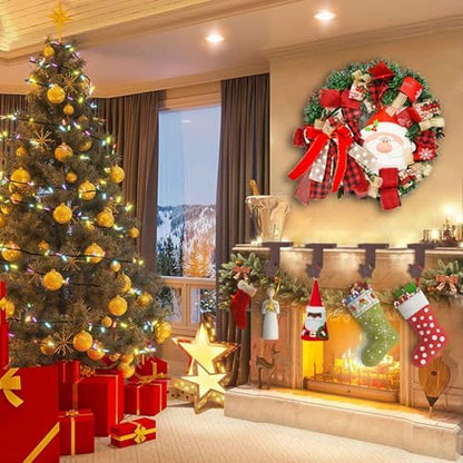 4 PCS Christmas Stocking Holders, Snowflake Stocking Holders for