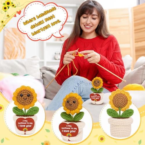 I Love You Crochet Sunflower Gifts For him her Birthday Valentine's