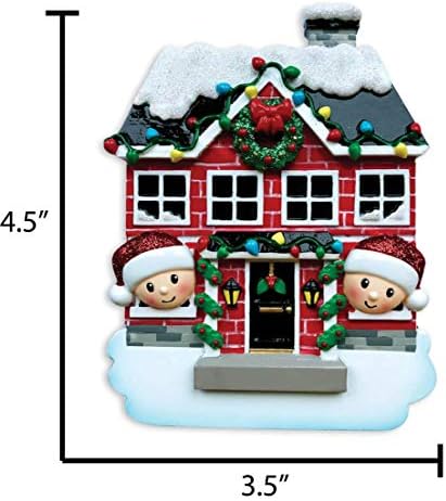Personalized Our First Christmas Ornament 2026, Red Brick House Couple