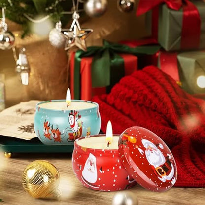 Christmas Candle Set, 8 Pack Christmas Scented Candles Gift Set, Bulk