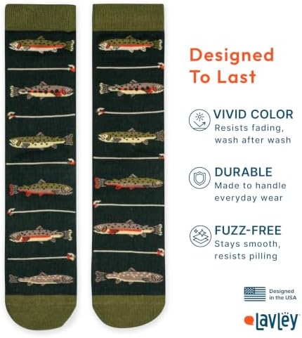 Lavley Fishing & Hunting Socks Funny Gift for Outdoor Hunters &