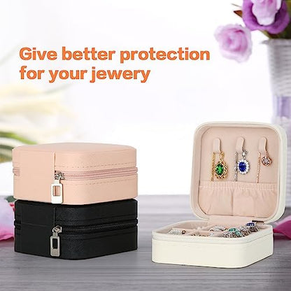 LETURE 3 Pieces Small Jewelry Box Organizer for Women Travel, Portable