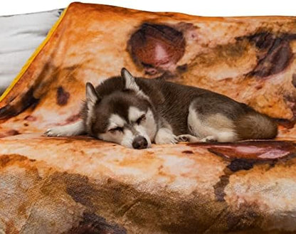 Chocolate Chip Cookie Round Fleece Throw Blanket, Realistic Dessert