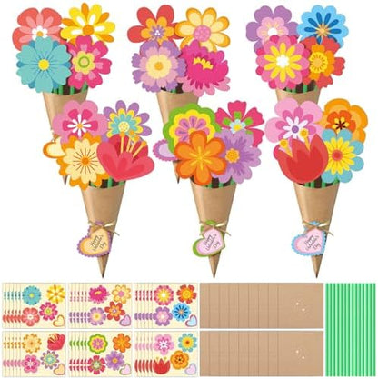 Motipuns 36 Set Graduation Flower Bouquet Craft Kit DIY Flower Paper