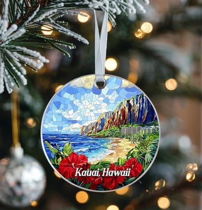 Kauai Hawaii Stained Glass Acrylic Ornament- Acrylic Suncatcher Gift