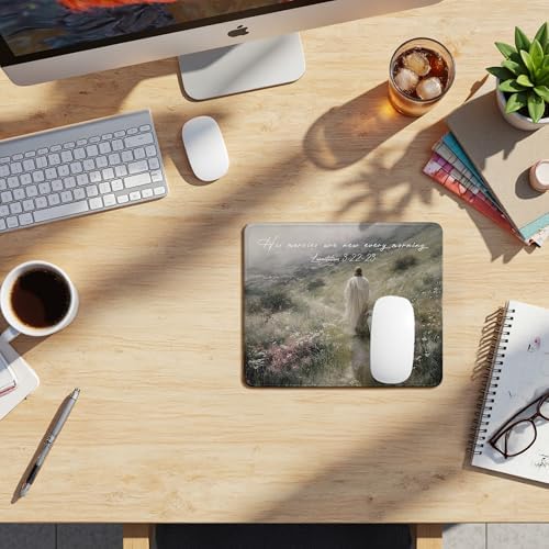 Christian Jesus with Lamb His Mercies are New Every Morning Mouse Pad