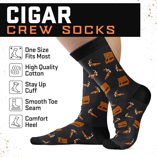Cigar Gifts For Men - Cigar Socks, Smoker Accessories, Funny Gift