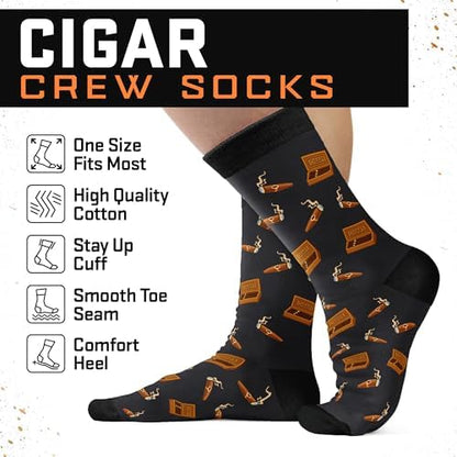 Cigar Gifts For Men - Cigar Socks, Smoker Accessories, Funny Gift